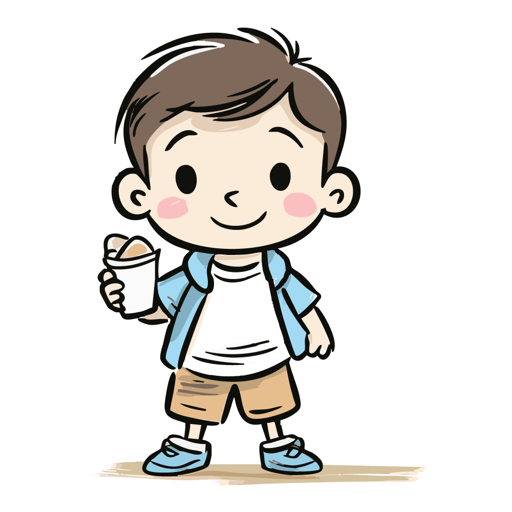 ドリンクを持つ男の子のイラスト