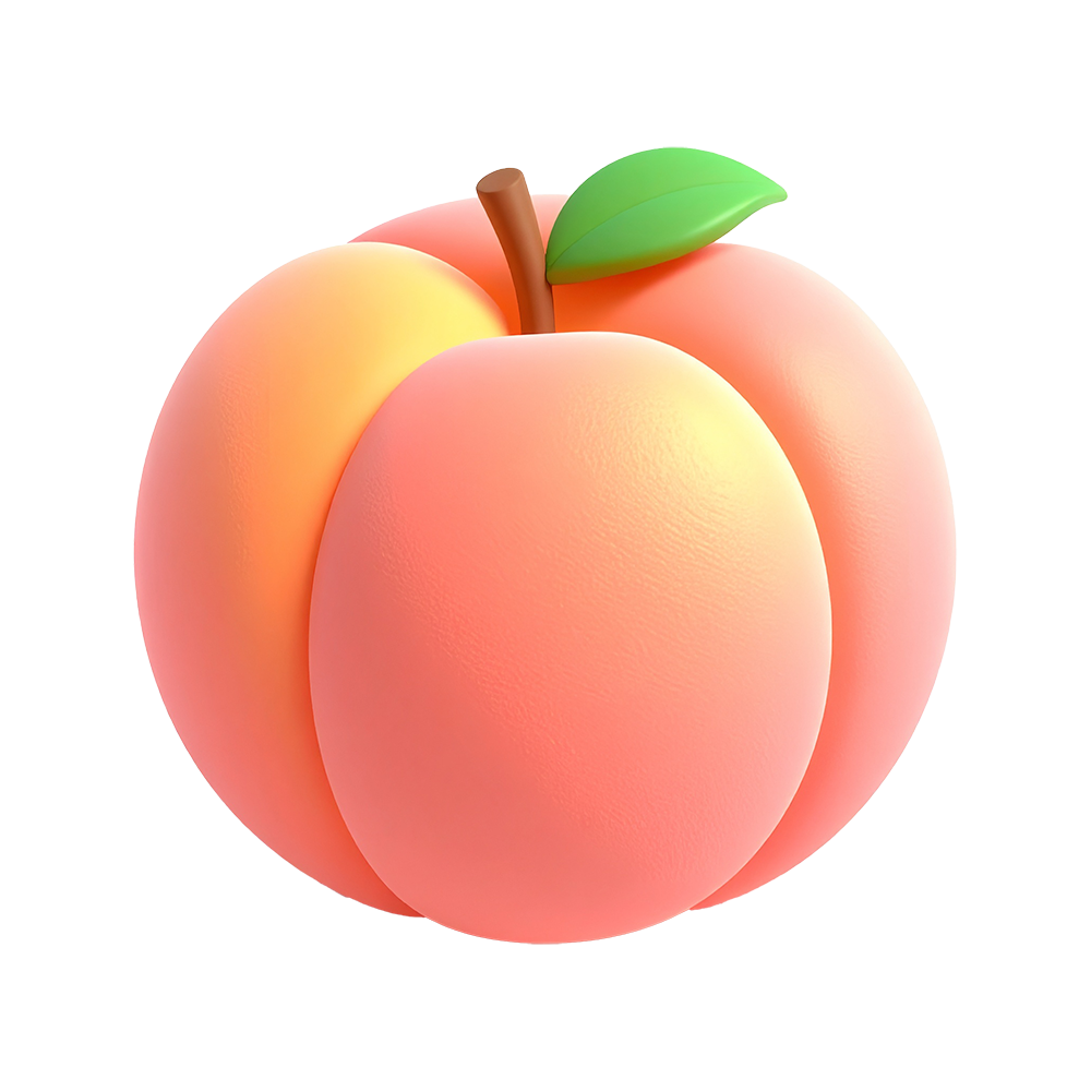 Cute Free Peach Illustration