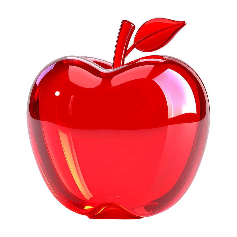 Free illustration of a glossy red apple