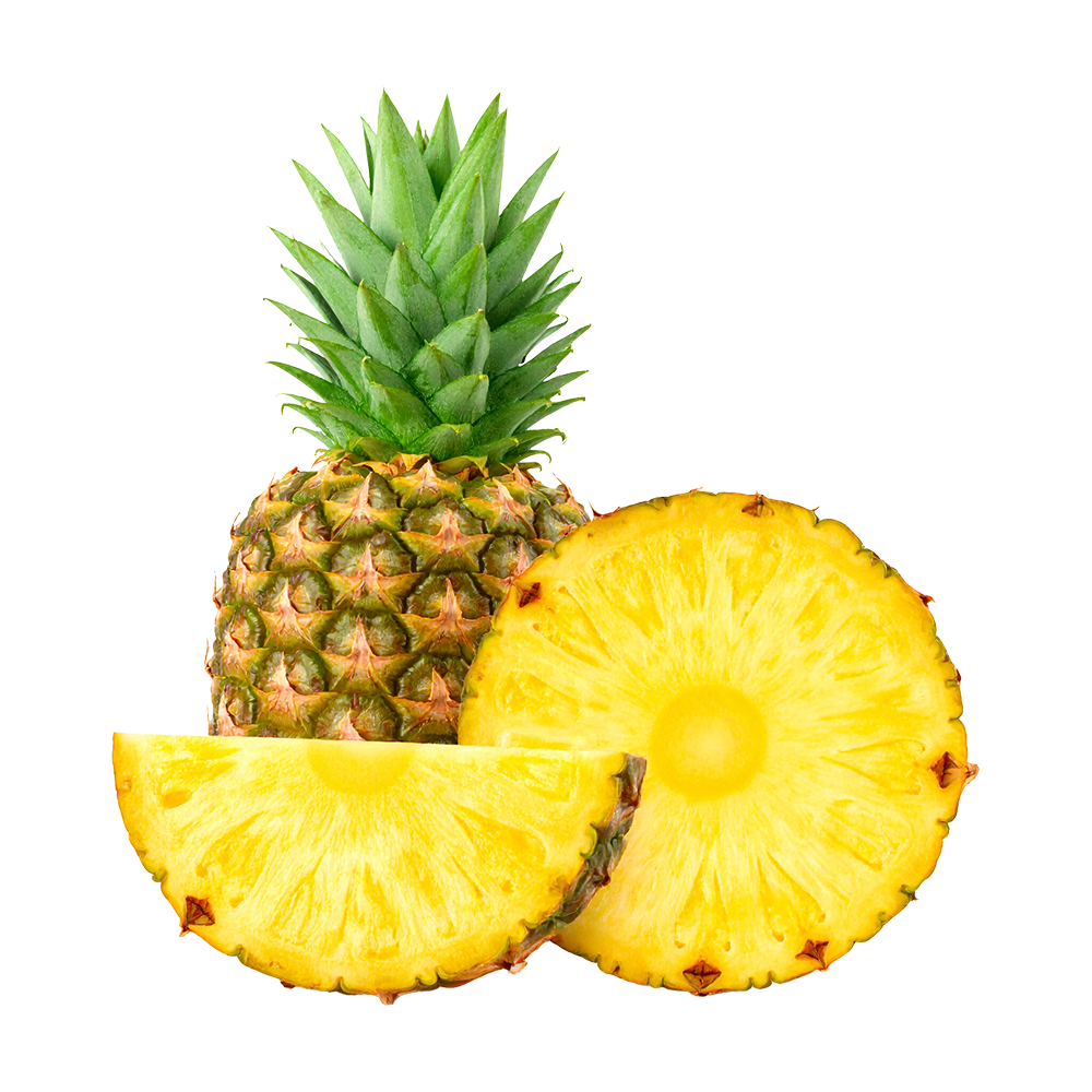 Free illustration of whole and sliced pineapple
