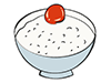 Rice ｜ White rice ｜ Umeboshi ――Food ｜ Food ｜ Free illustration material