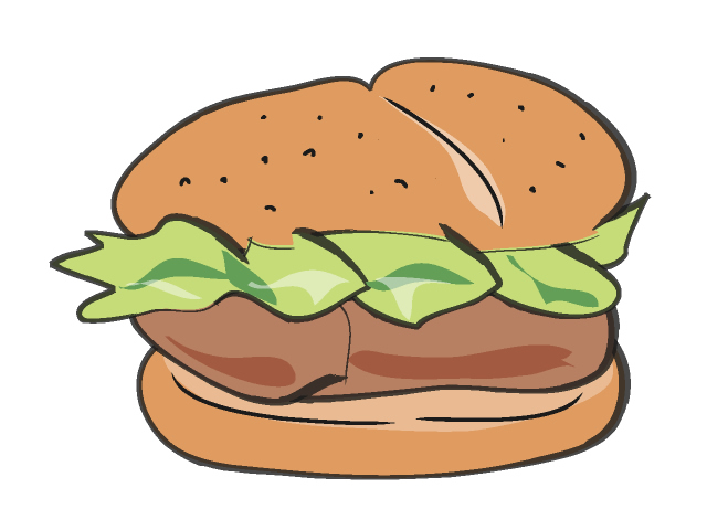 ハンバーガー - フード/食べ物/美味しい/おやつ/イラスト/写真/フリー素材/クリップアート