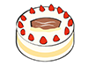 バースデーケーキ/バースディケーキ/誕生日ケーキ - 食べ物｜フード｜フリーイラスト素材